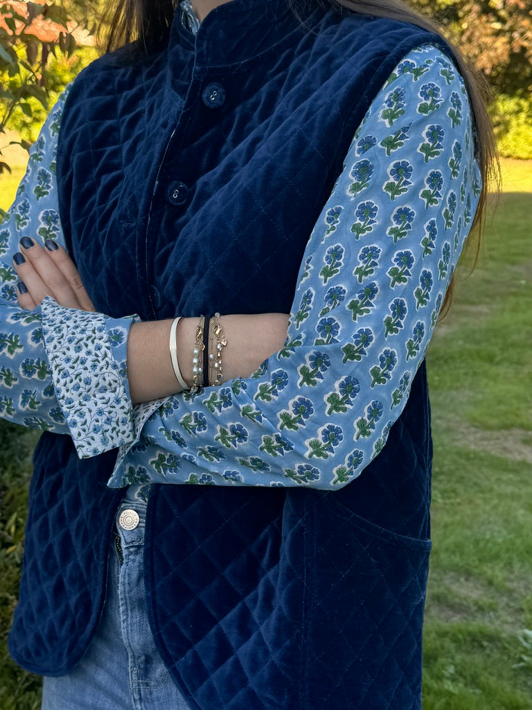 BLUE AND GREEN FLORAL SHIRT
