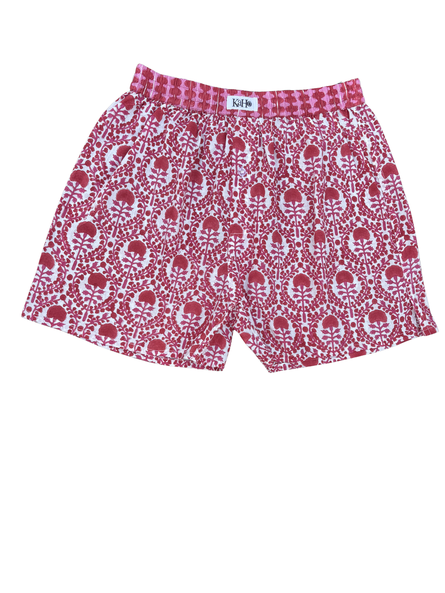 PINK AND RED TRELLIS BOXER SHORTS