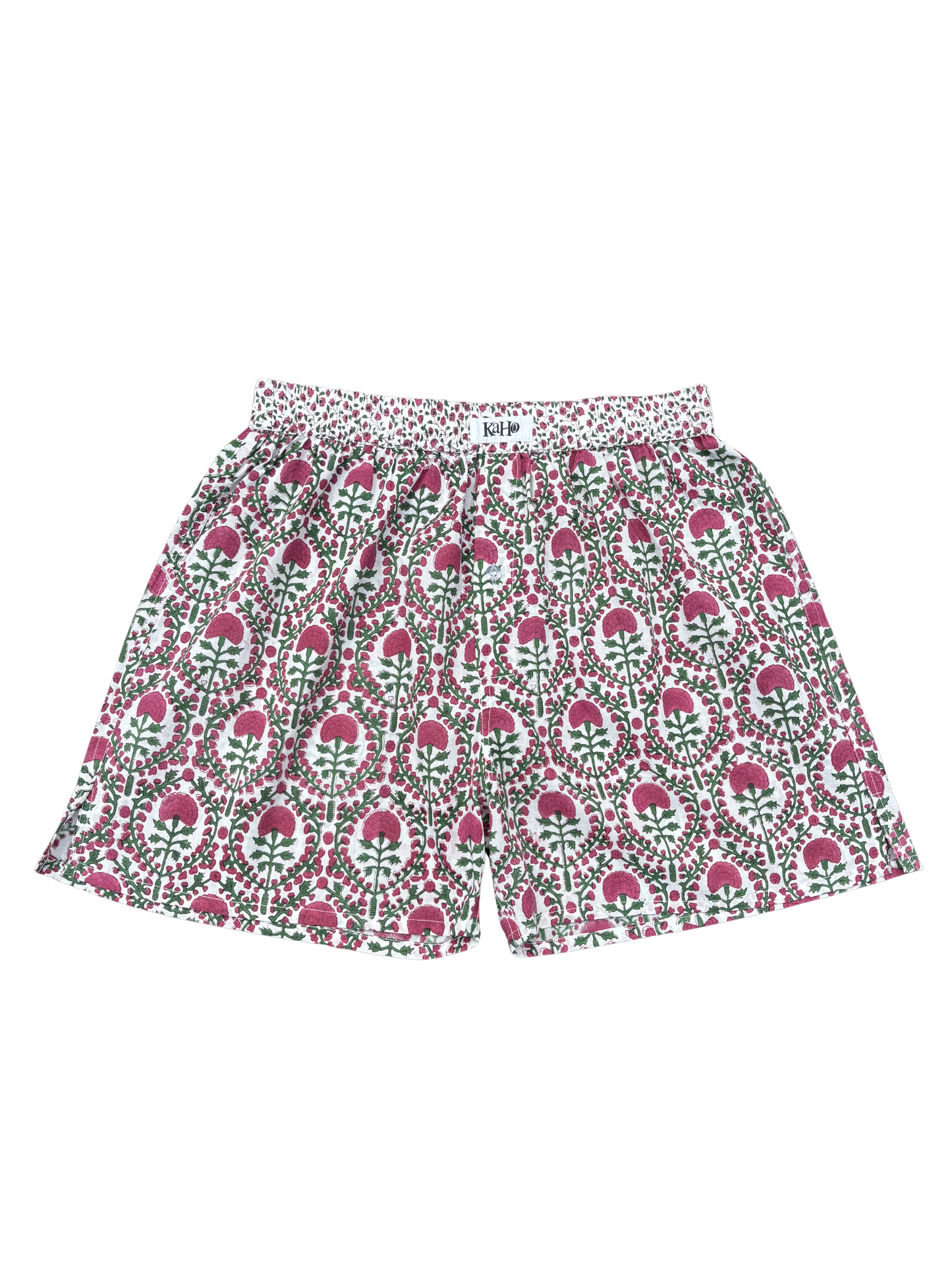 PINK AND GREEN TRELLIS BOXER SHORTS