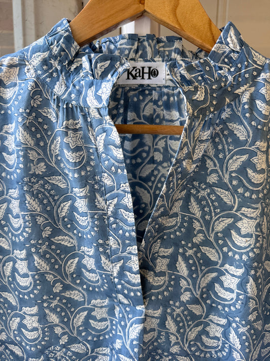 DENIM BLUE FLORAL SHIRT