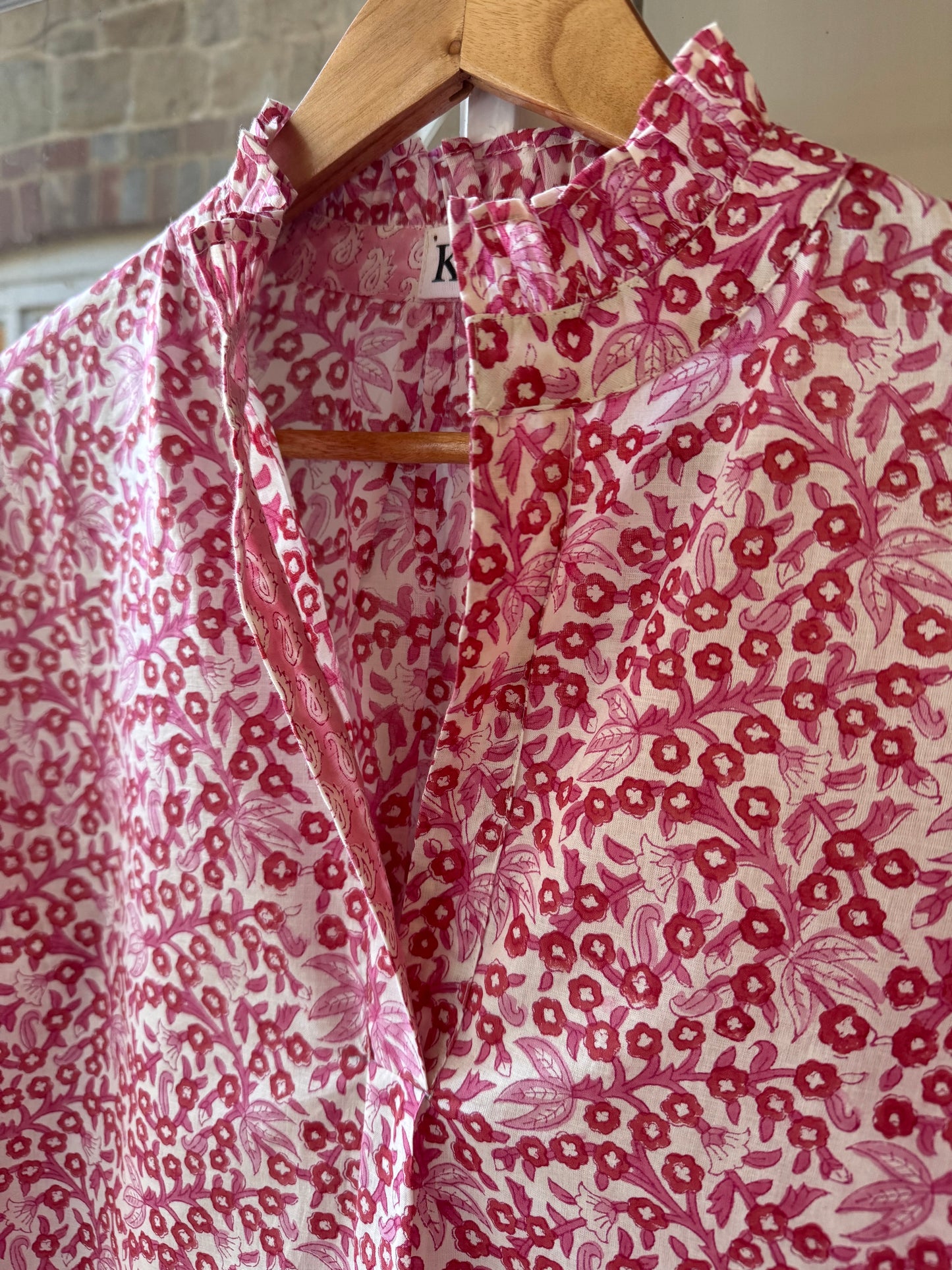 PINK AND RED SPRIG SHIRT
