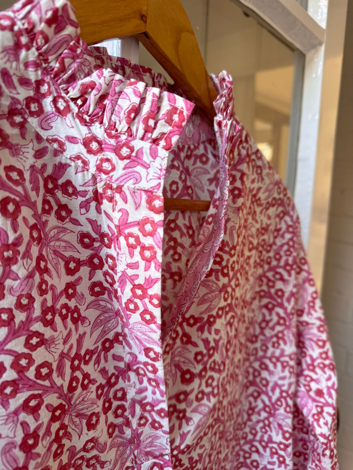 PINK AND RED SPRIG SHIRT