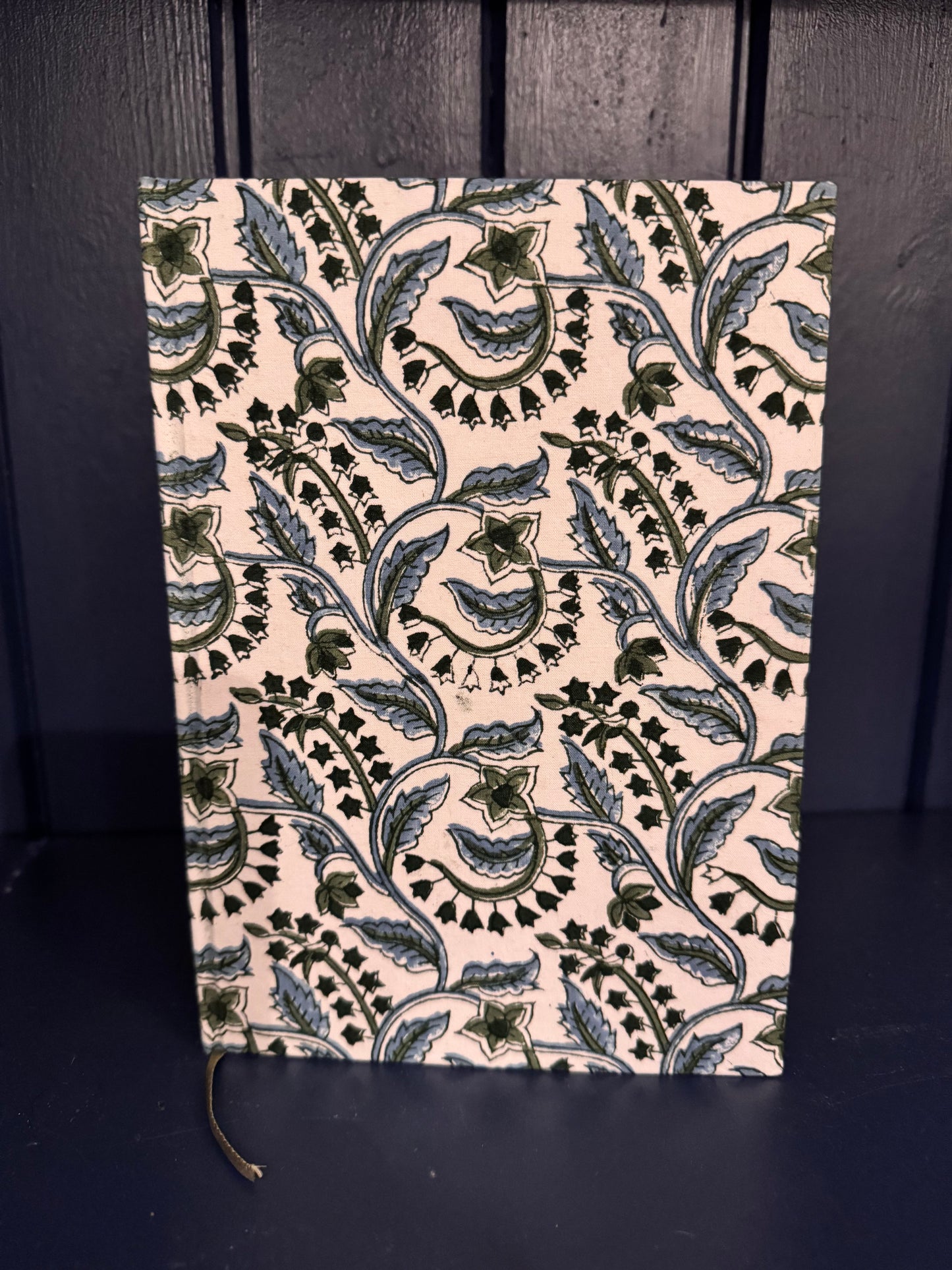 BLUE AND GREEN REVERSE FLORAL JOTTER