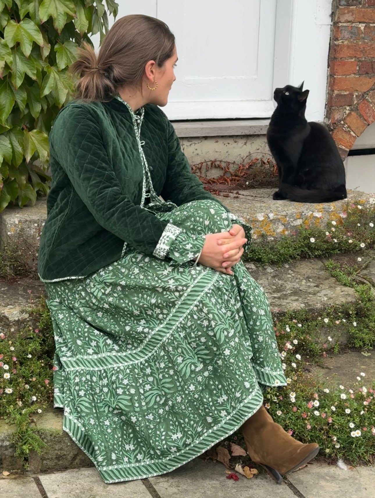 DEEP GREEN BUTAH LOTTIE DRESS