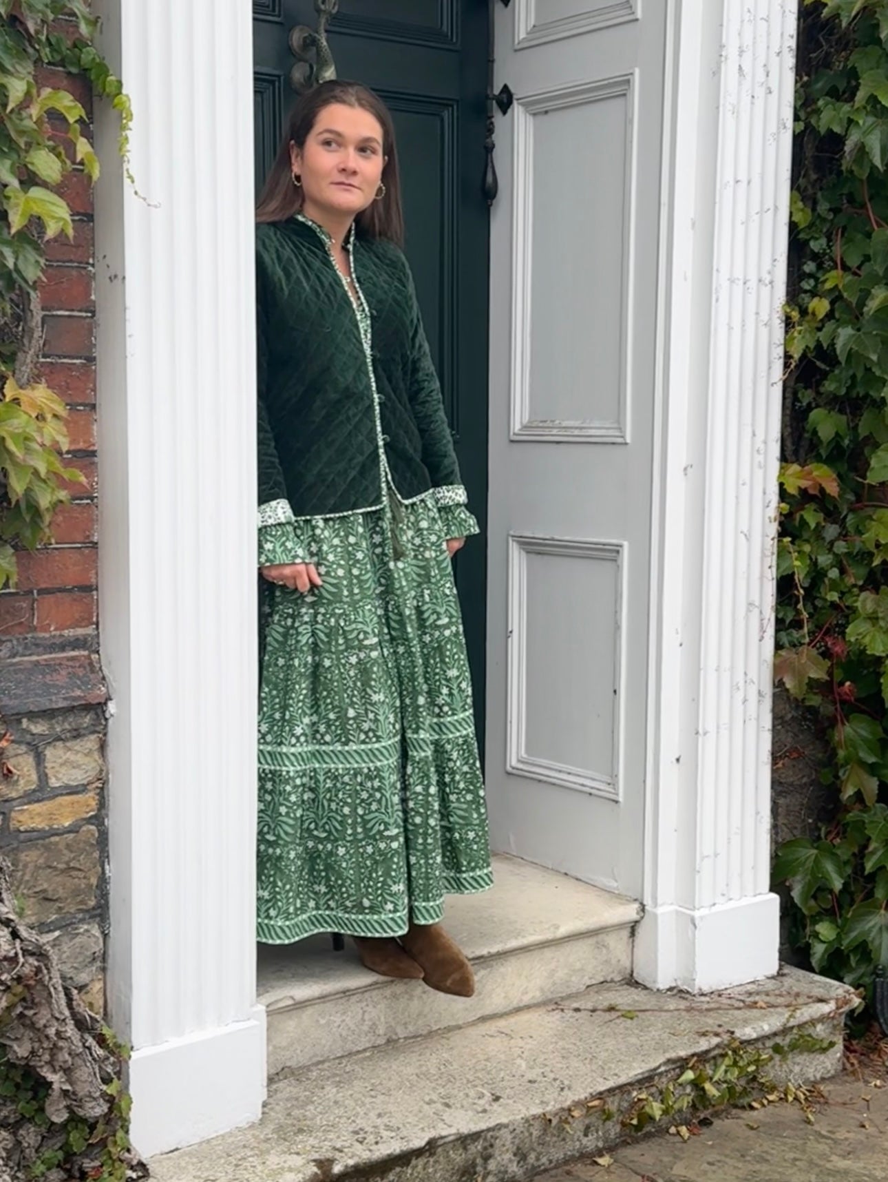 DEEP GREEN BUTAH LOTTIE DRESS