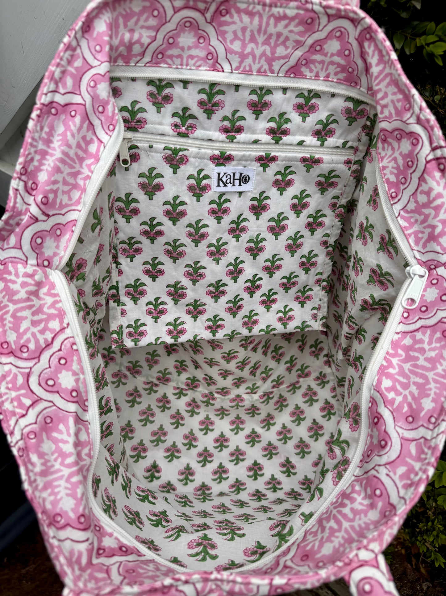 PINK AND GREEN TILE SHOULDER BAG