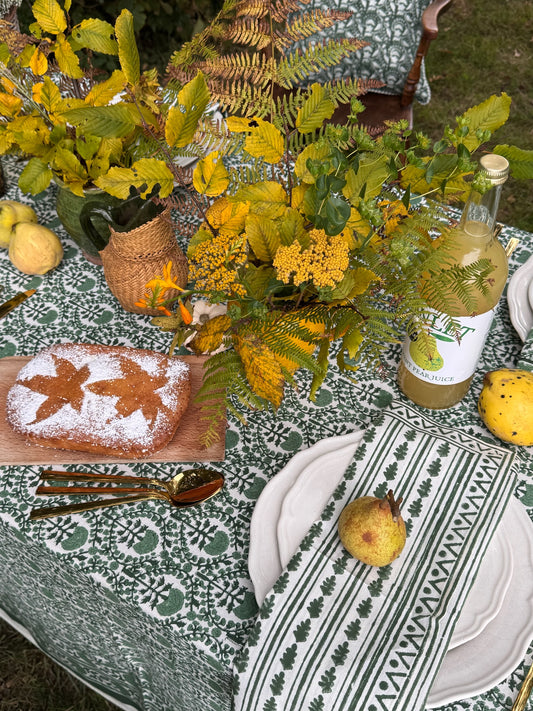 GREEN KAHO STRIPE NAPKINS
