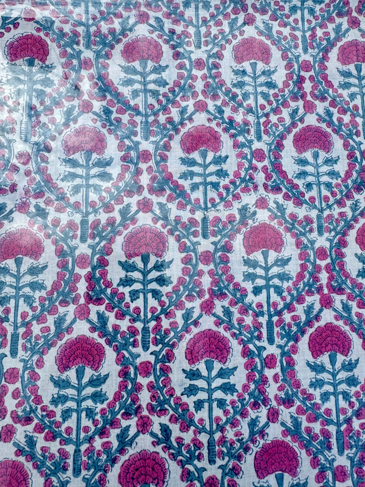 LARGE PINK AND BLUE TRELLIS ACORN TRAY