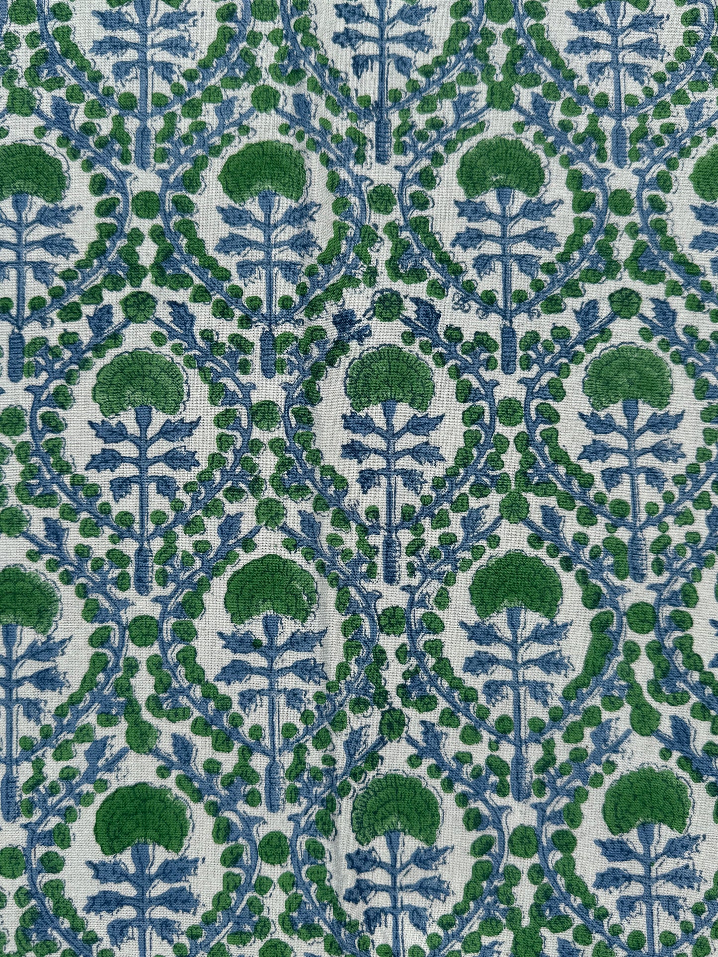 BLUE AND GREEN TRELLIS TABLECLOTH