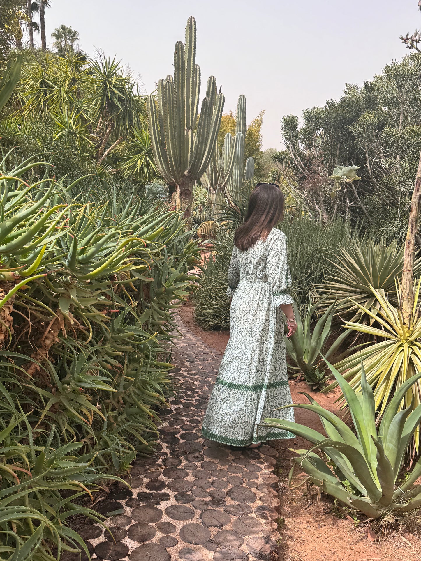 GREEN REVERSE TRELLIS LOTTIE DRESS