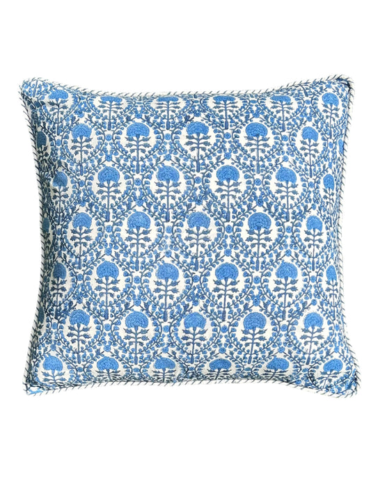 BLUE TRELLIS CUSHION