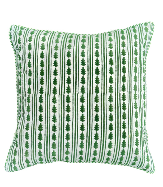 DARK GREEN KAHO STRIPE CUSHION