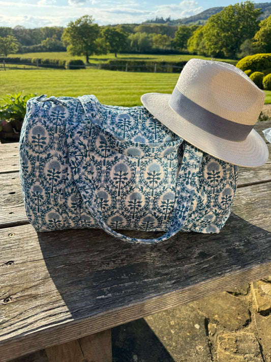Blue Trellis Weekend Bag.