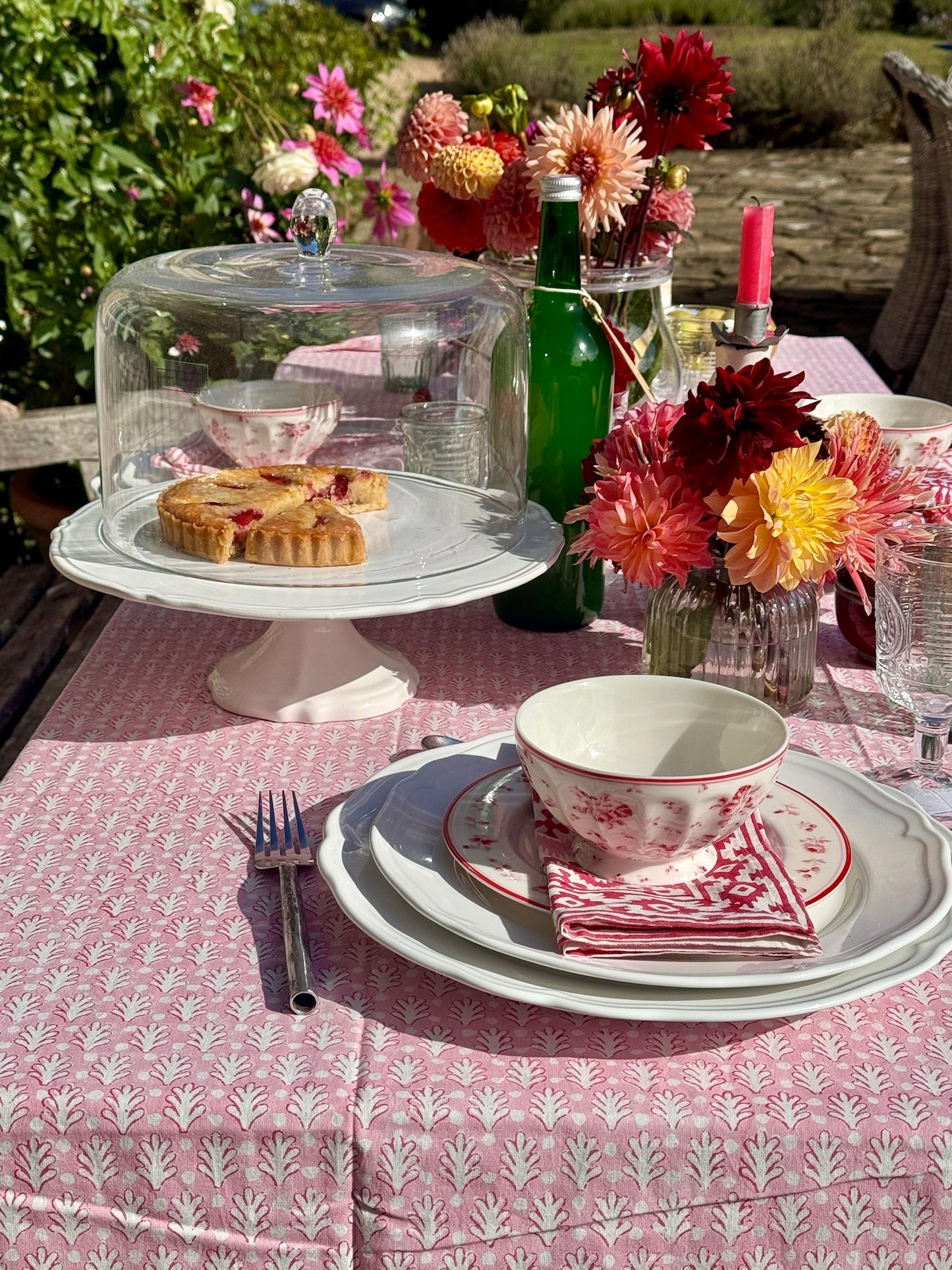PINK ACORN TABLECLOTH