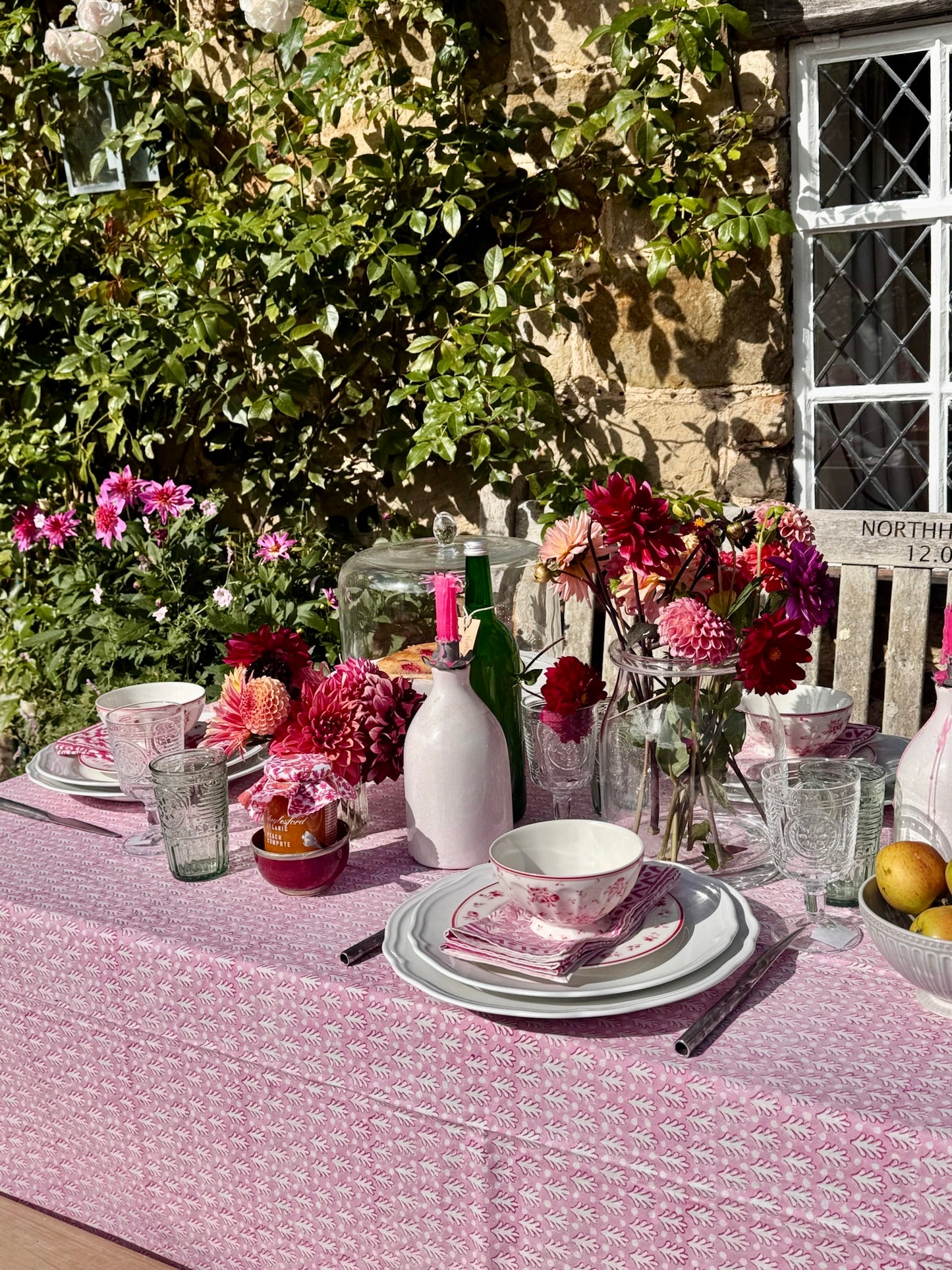 PINK ACORN TABLECLOTH
