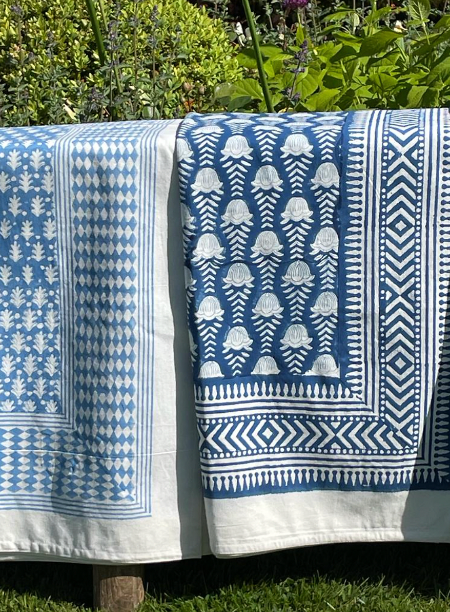 DENIM BLUE JELLYFISH TABLECLOTH