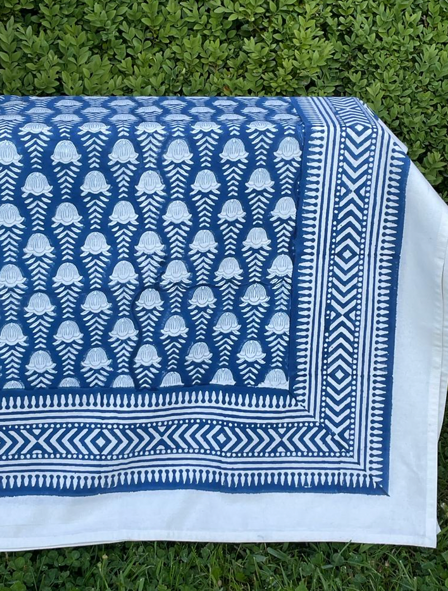 DENIM BLUE JELLYFISH TABLECLOTH