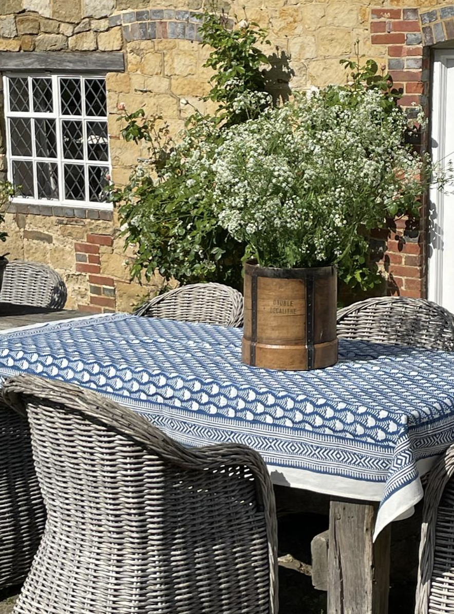 DENIM BLUE JELLYFISH TABLECLOTH