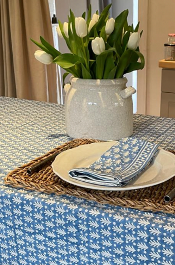 BLUE ACORN TABLECLOTH