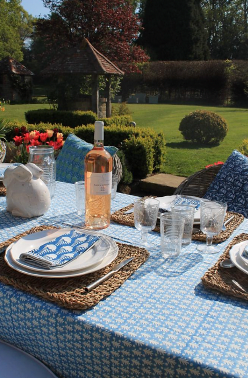 BLUE ACORN TABLECLOTH