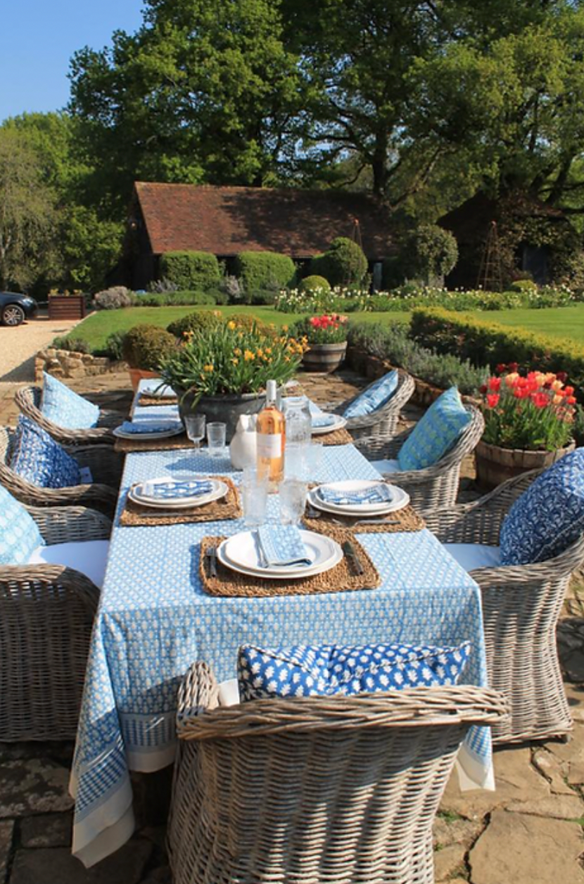 BLUE ACORN TABLECLOTH
