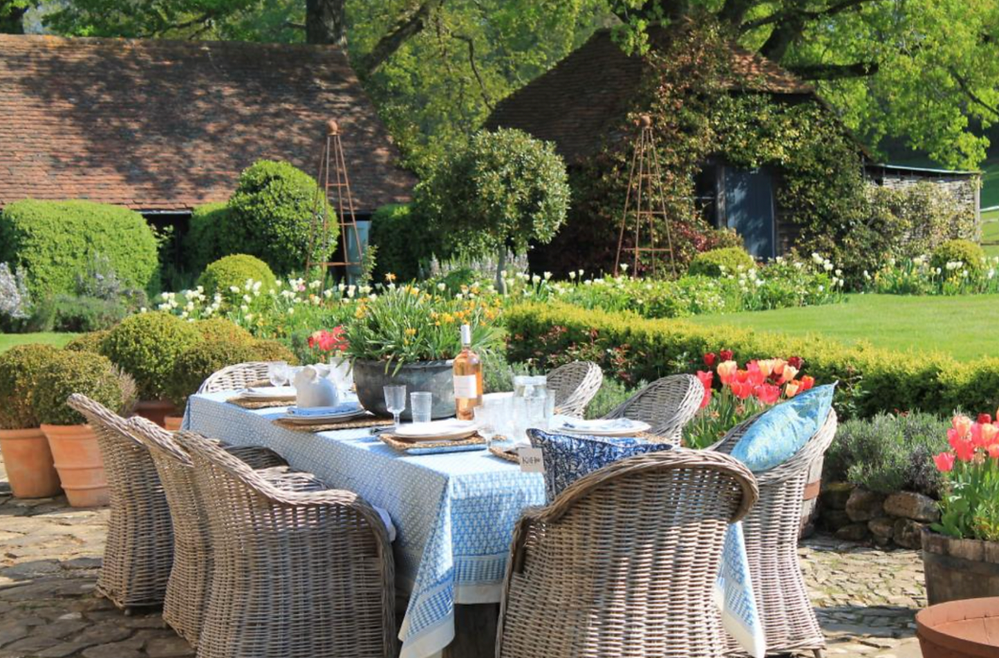 BLUE ACORN TABLECLOTH