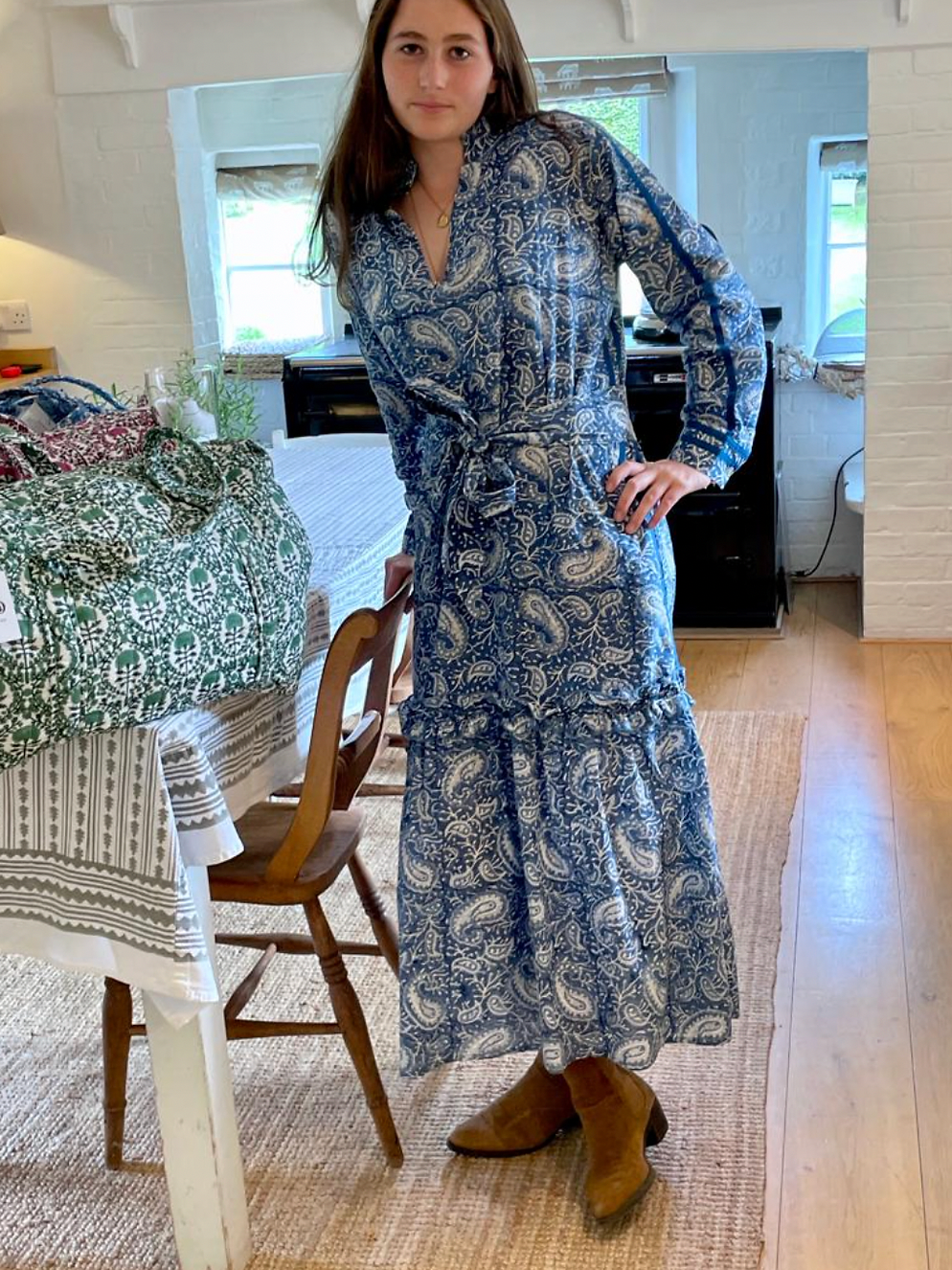 MIDNIGHT BLUE FLORENCE MAXI DRESS