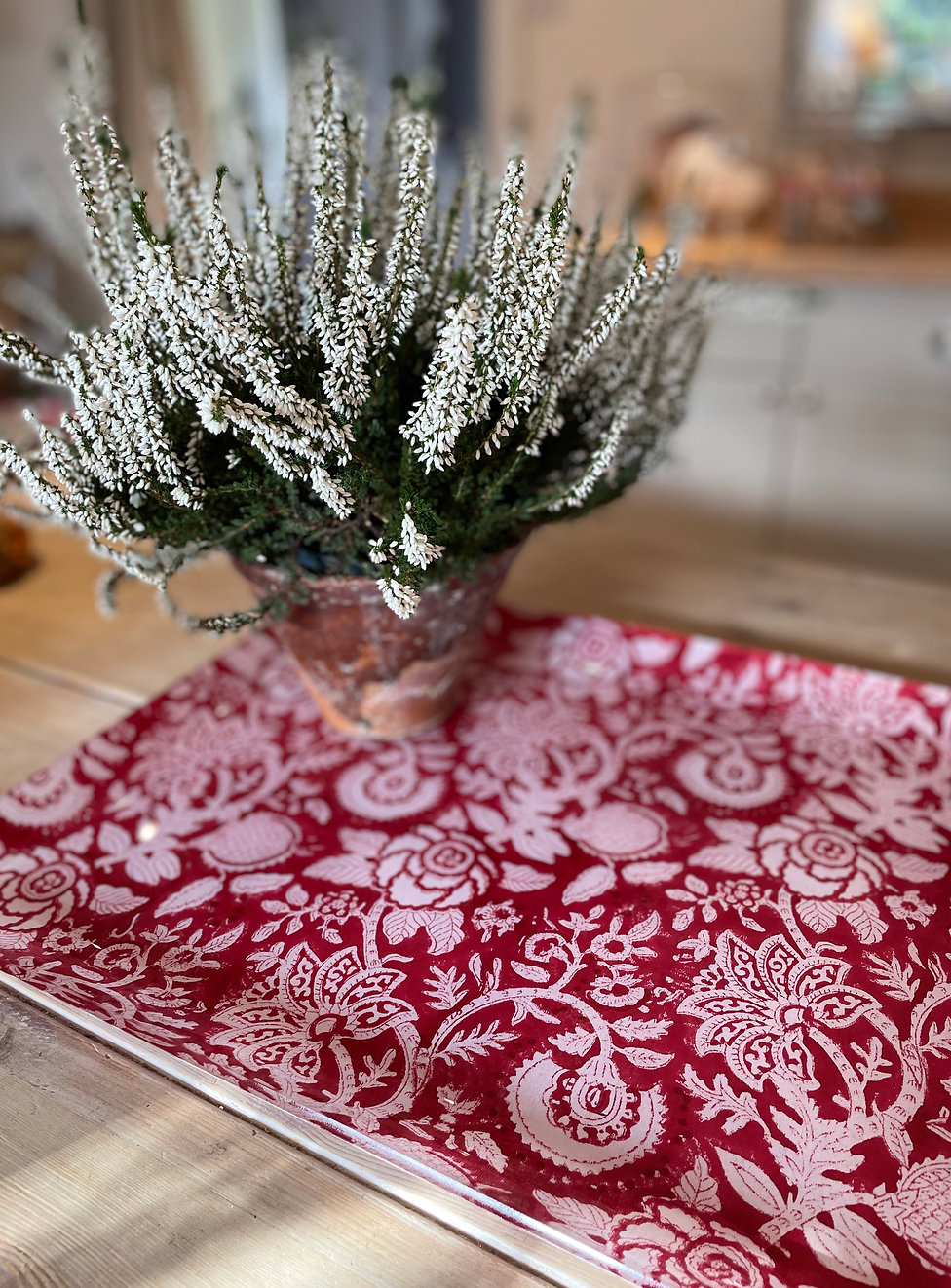 LARGE RED THISTLE TRAY