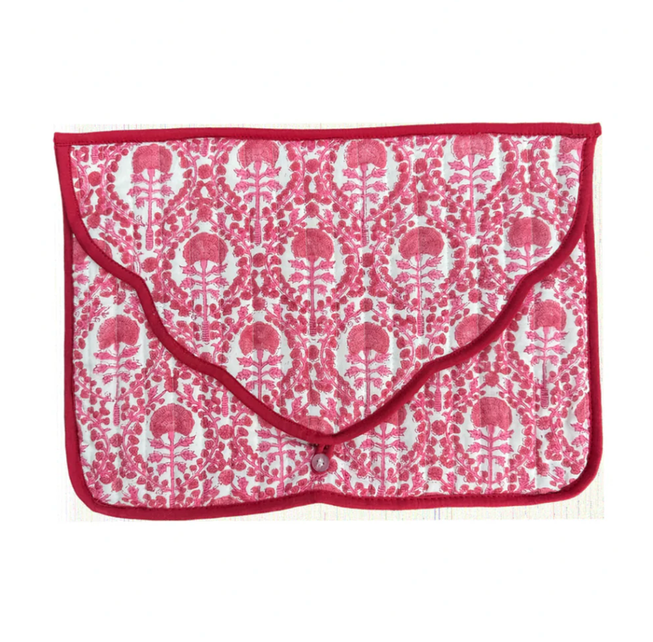 PINK AND RED TRELLIS LAPTOP CASE
