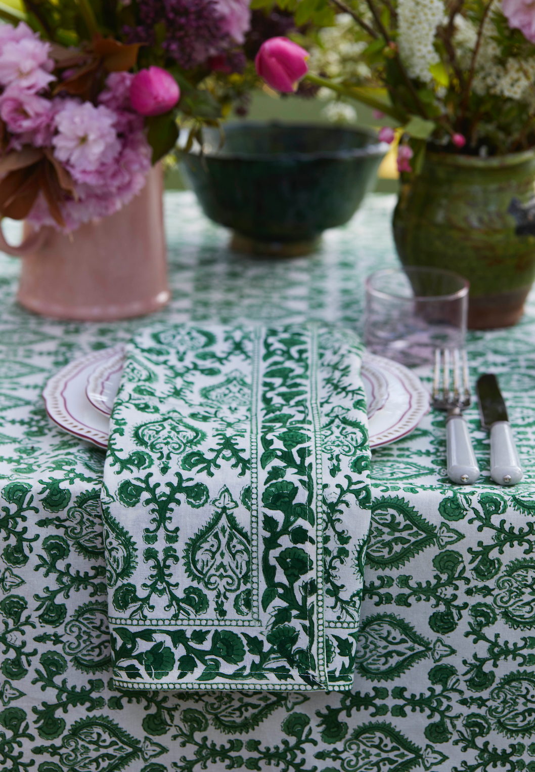 GREEN ACE TABLECLOTH