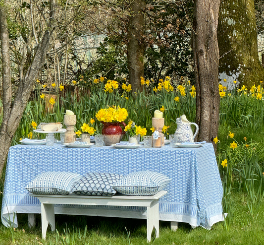 BLUE ACORN TABLECLOTH