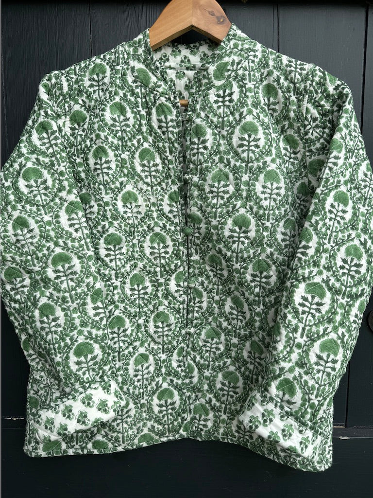 GREEN TRELLIS REVERSIBLE JACKET