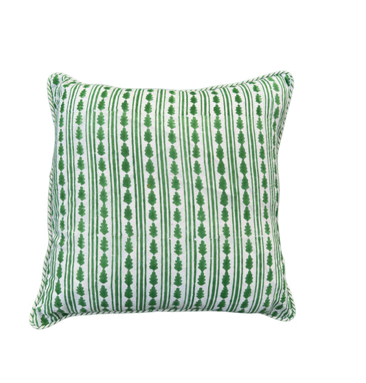 BRIGHT GREEN KAHO STRIPE CUSHION