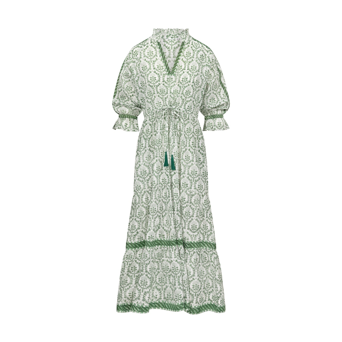 GREEN REVERSE TRELLIS LOTTIE DRESS