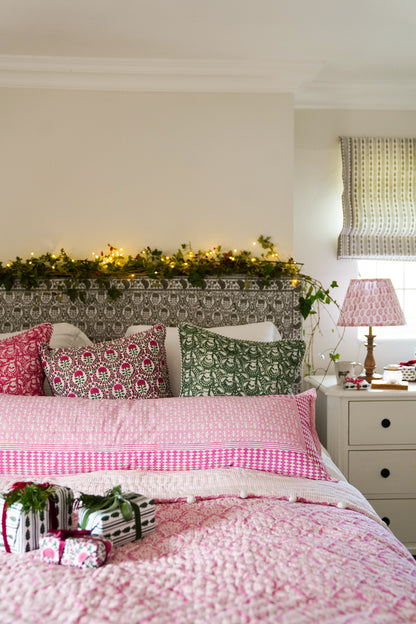 PINK ACORN BOLSTER CUSHION