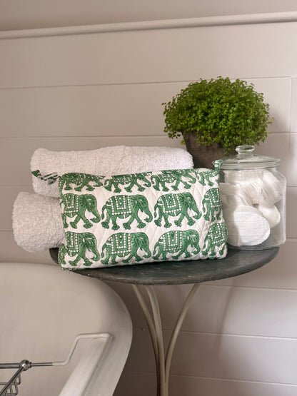 GREEN ELEPHANT MAKEUP BAG