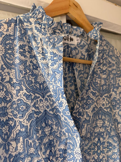 BLUE GEOMETRIC SHIRT