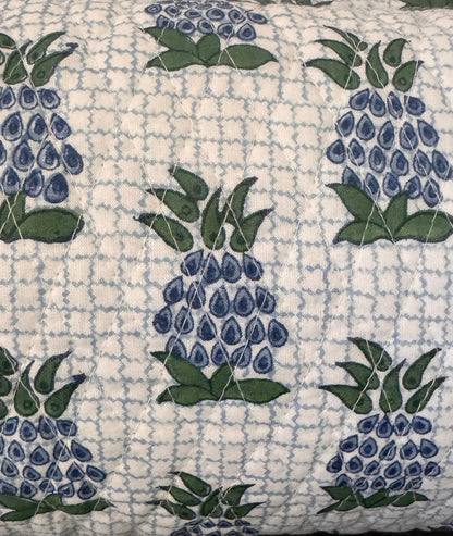 BLUE AND GREEN PINEAPPLE MAKEUP BAG