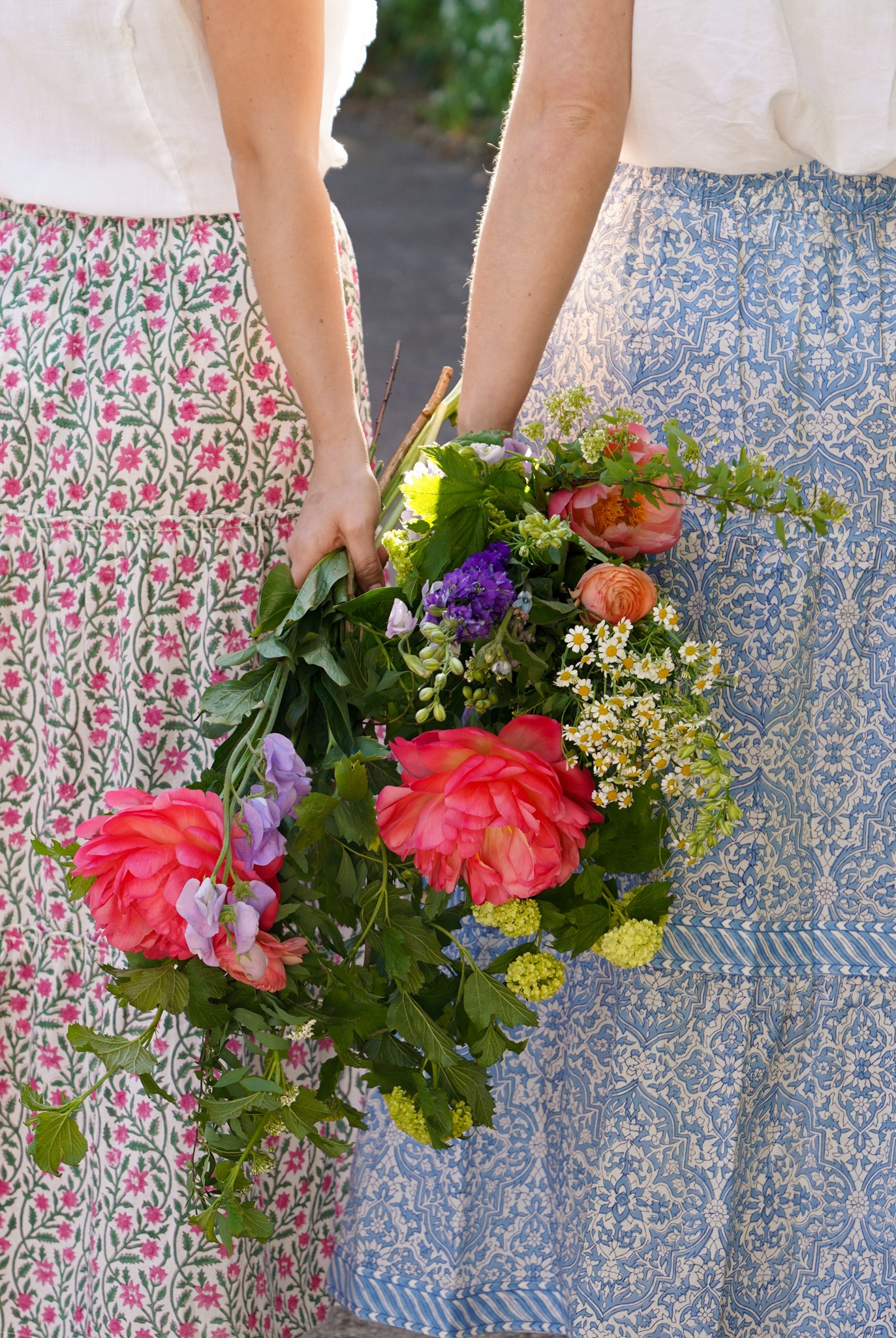 BLUE GEOMETRIC SKIRT
