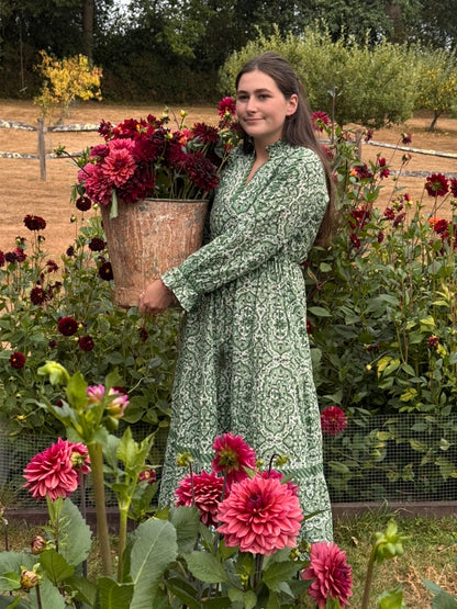 GREEN GEOMETRIC LOTTIE DRESS