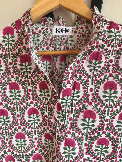 PINK AND GREEN TRELLIS SHIRT