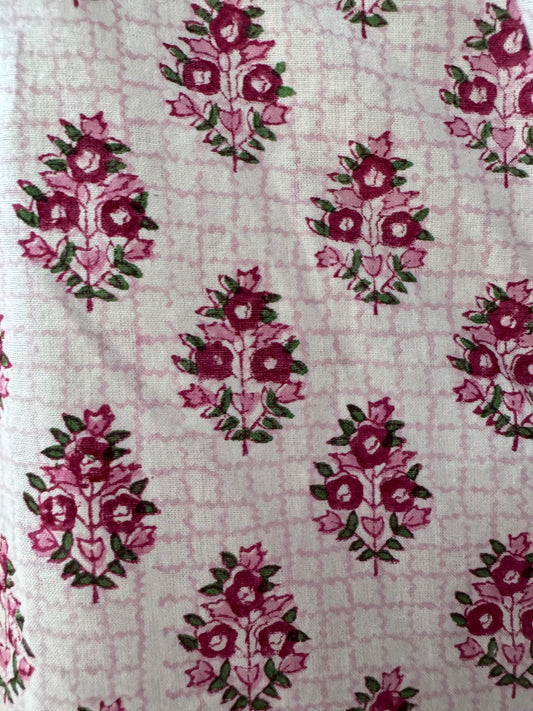 PINK AND GREEN CHECK FLORAL SHIRT