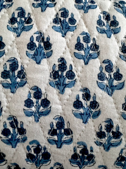 BLUE BOOTY FLORAL MAKEUP BAG