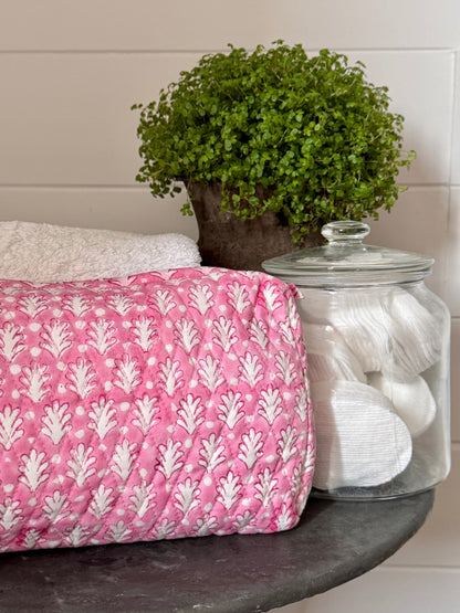 PINK ACORN MAKEUP BAG
