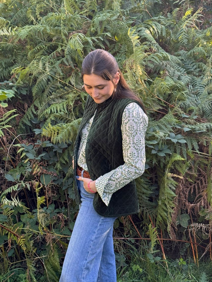GREEN REVERSE TRELLIS SHIRT