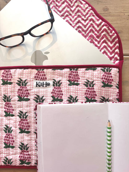Pink and Green Pineapple Laptop Case