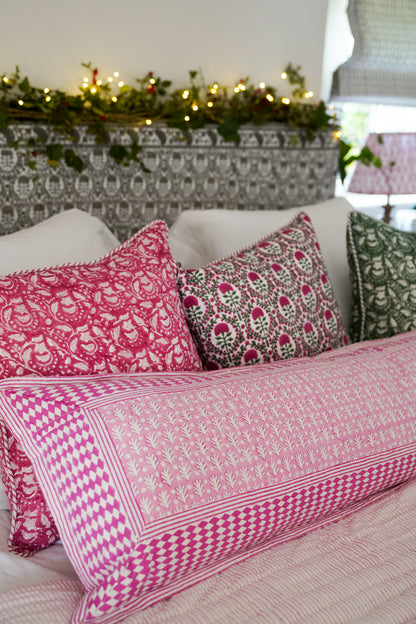 PINK ACORN BOLSTER CUSHION