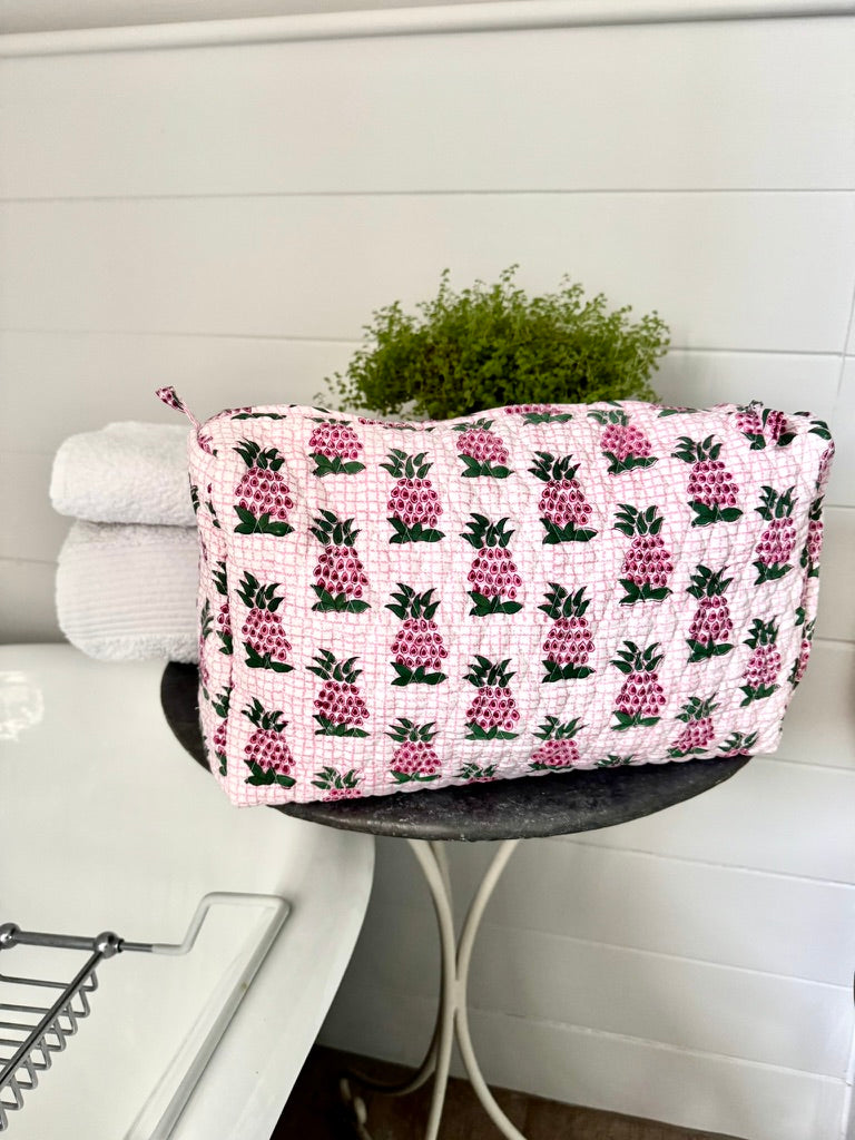 GIANT PINK AND GREEN PINEAPPLE WASHBAG