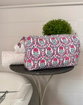 GIANT BLUE AND PINK TRELLIS WASH BAG