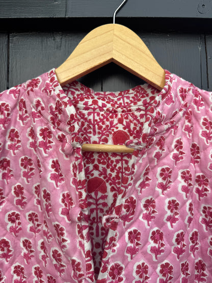 RED AND PINK TRELLIS REVERSIBLE JACKET